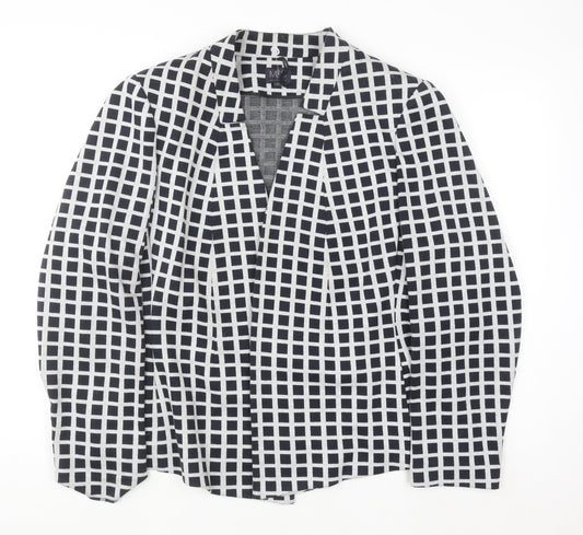 Marks and Spencer Women Blue Check Blazer Size 22 Regular Fit