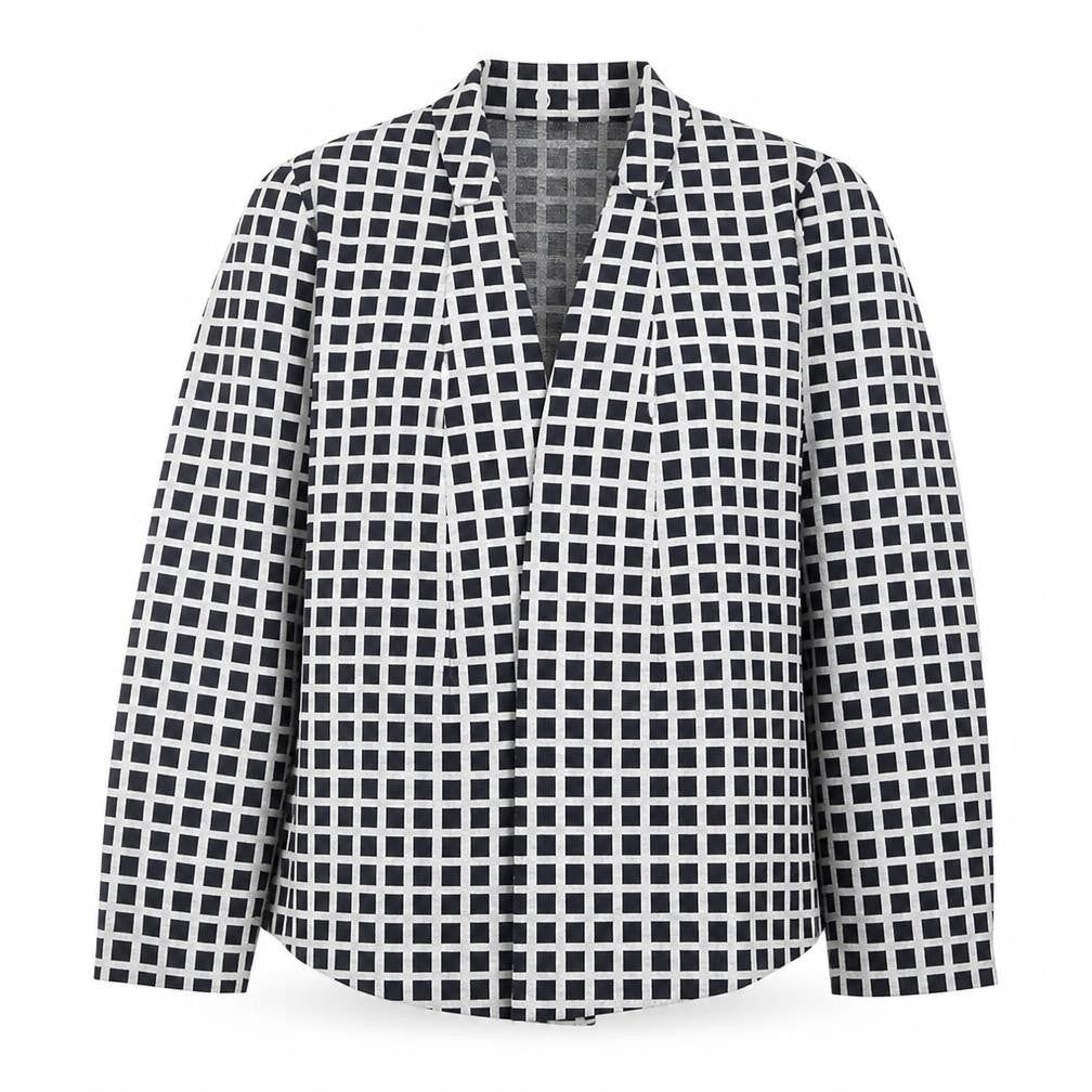 Marks & Spencer Women Blue Check Blazer Size 22 Regular Fit