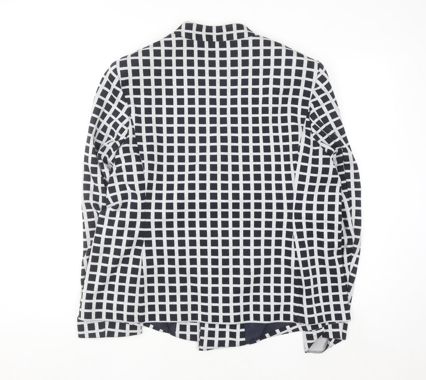 Marks and Spencer Women Blue Check Blazer Size 22 Regular Fit