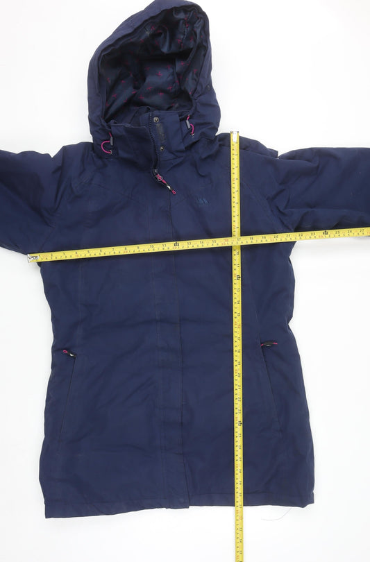 Trespass Women's Navy Waterproof Hooded Parka Coat Size 14 L