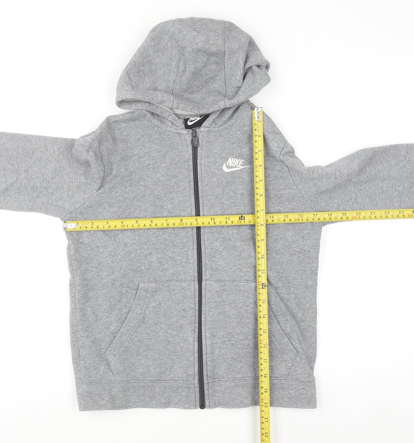 Nike Boys Grey Full Zip Hoodie Size M 137-147cm Standard Fit