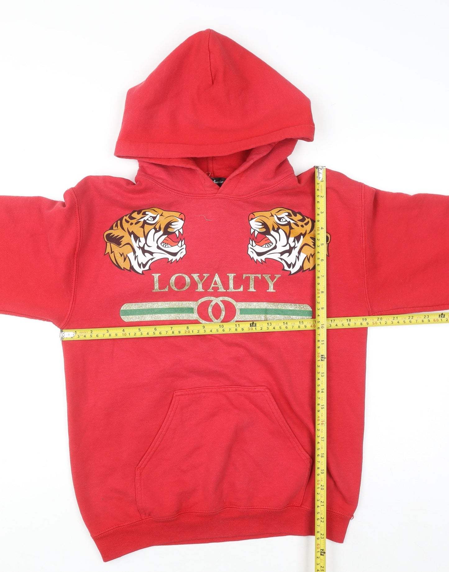 Gildan Women's Red Tiger Graphic Pullover Hoodie Size S