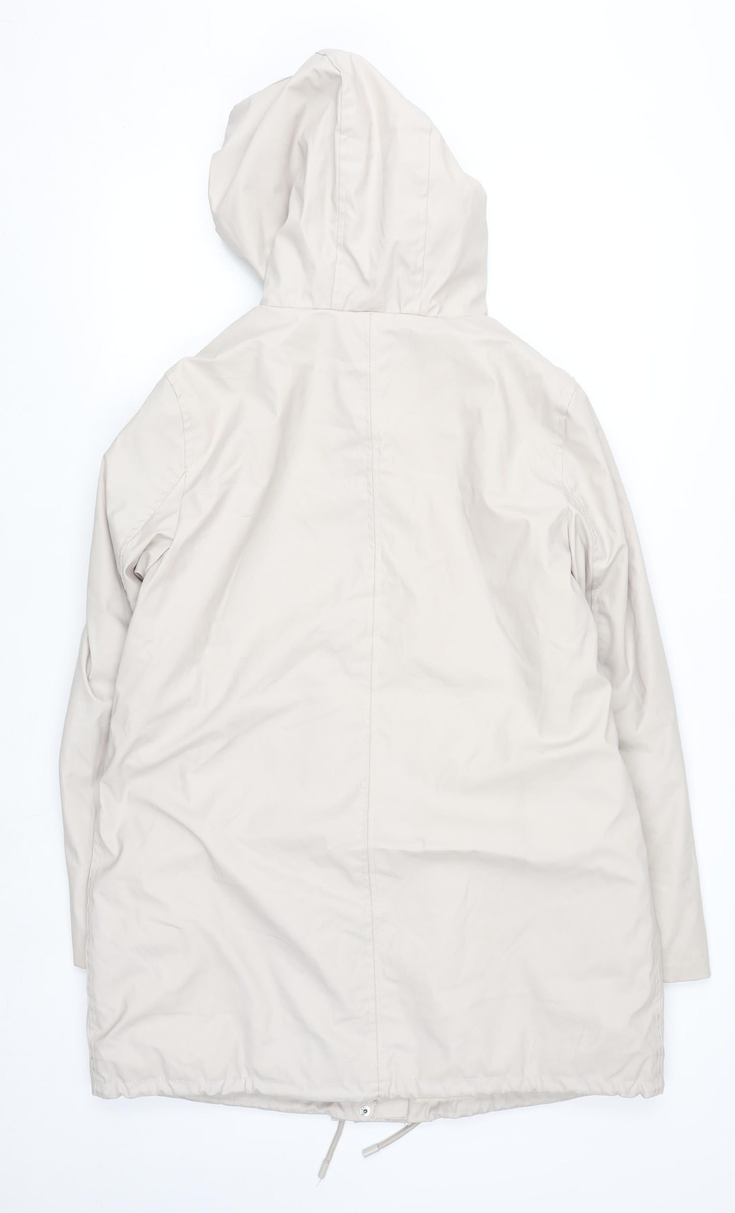 New Look Women’s Beige Hooded Parka Coat Size 12 Waterproof Lined
