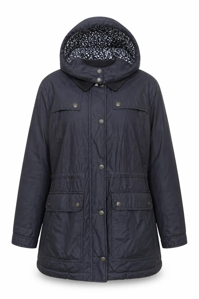 Maine New England Women's Blue Hooded Parka Jacket Size 12