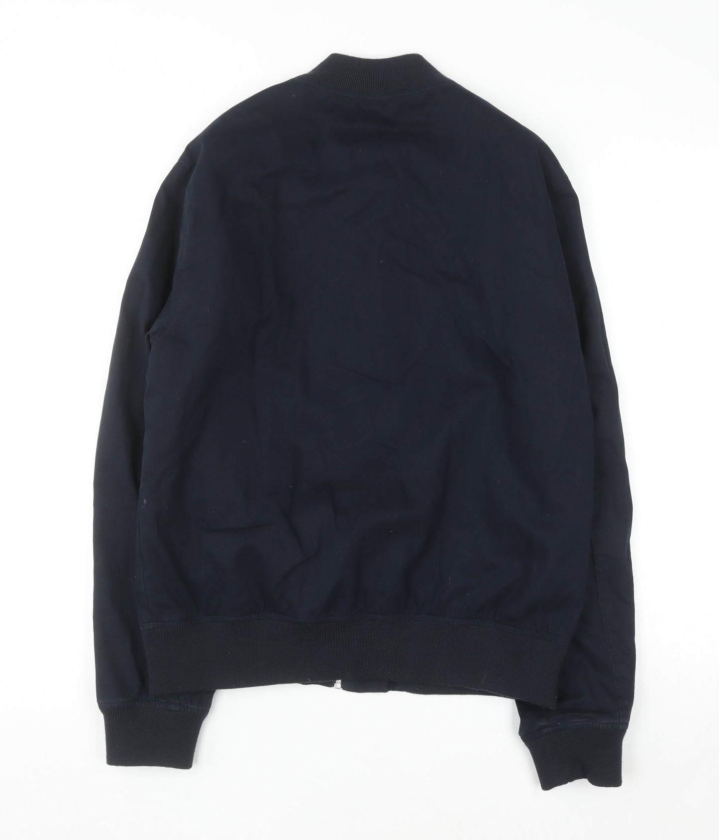 New Look Men Blue Cotton Bomber Jacket M Casual Zip Up