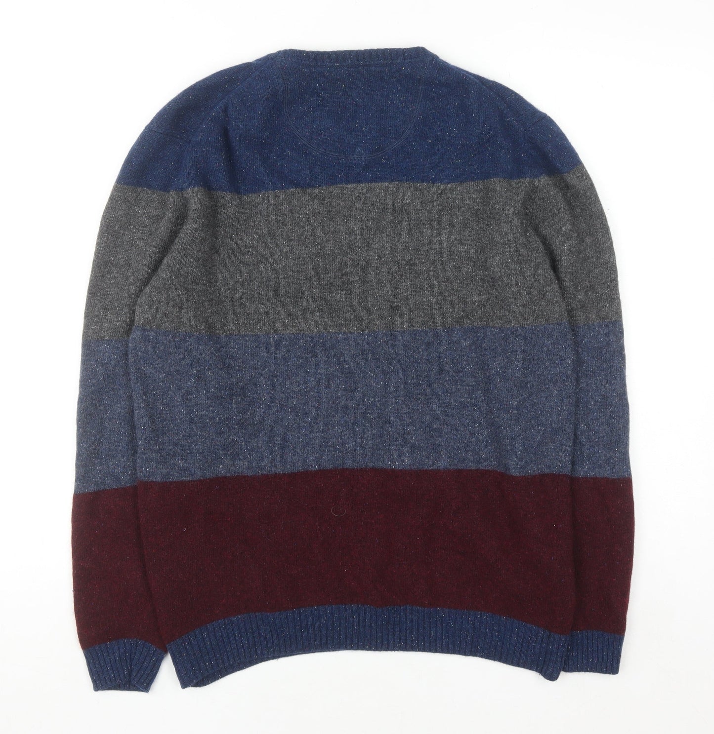 MCNEAL Men's Multicoloured Wool Crew Neck Jumper Size M