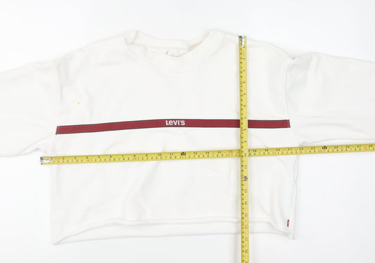 Levi's Women's White Crew Neck Pullover Sweatshirt Size S