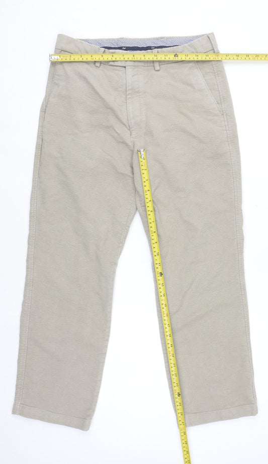 Samuel Windsor Men's Beige Chino Trousers 32W 29L Regular Fit