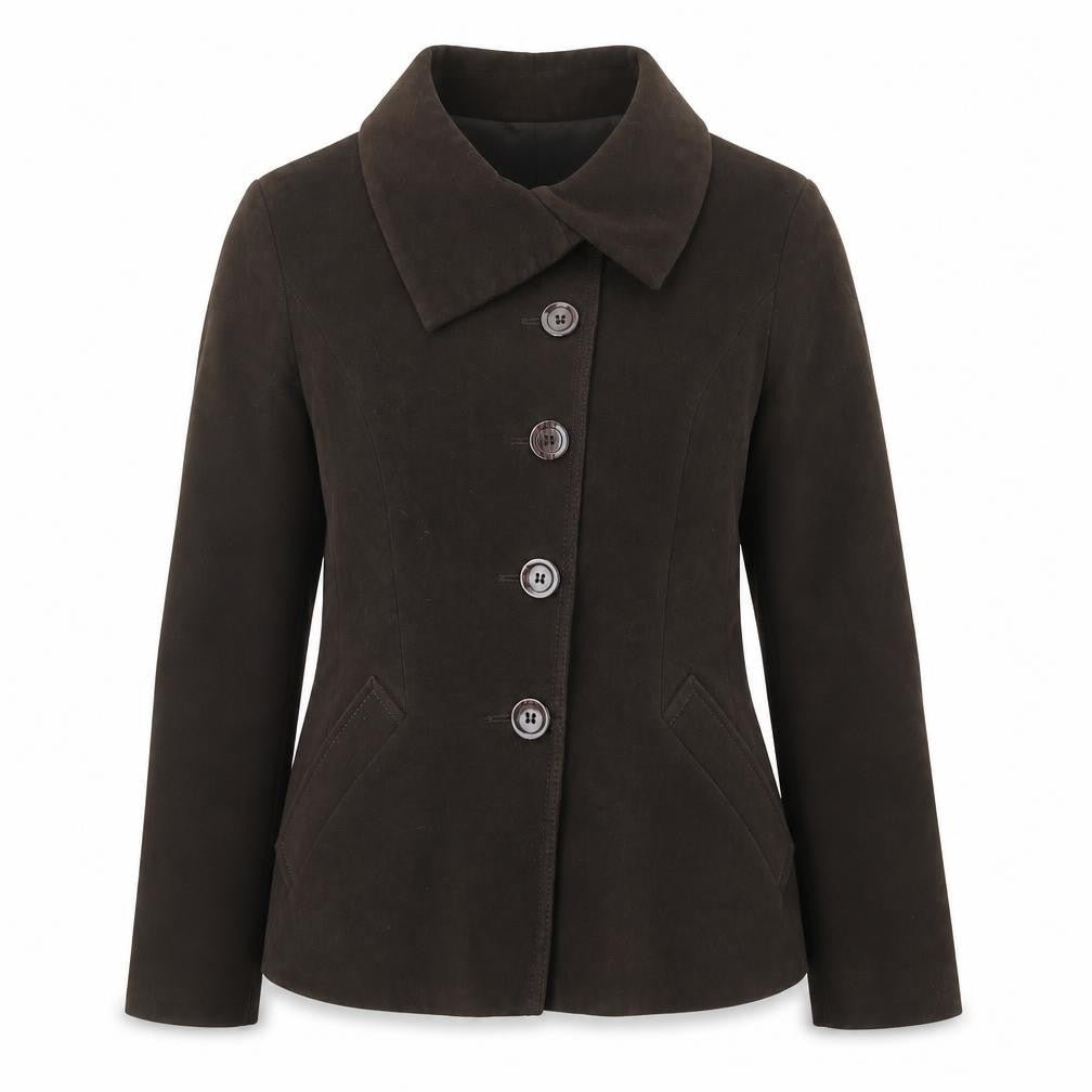 Marks & Spencer Women Brown Cotton Single-Breasted Suit Jacket Size 16