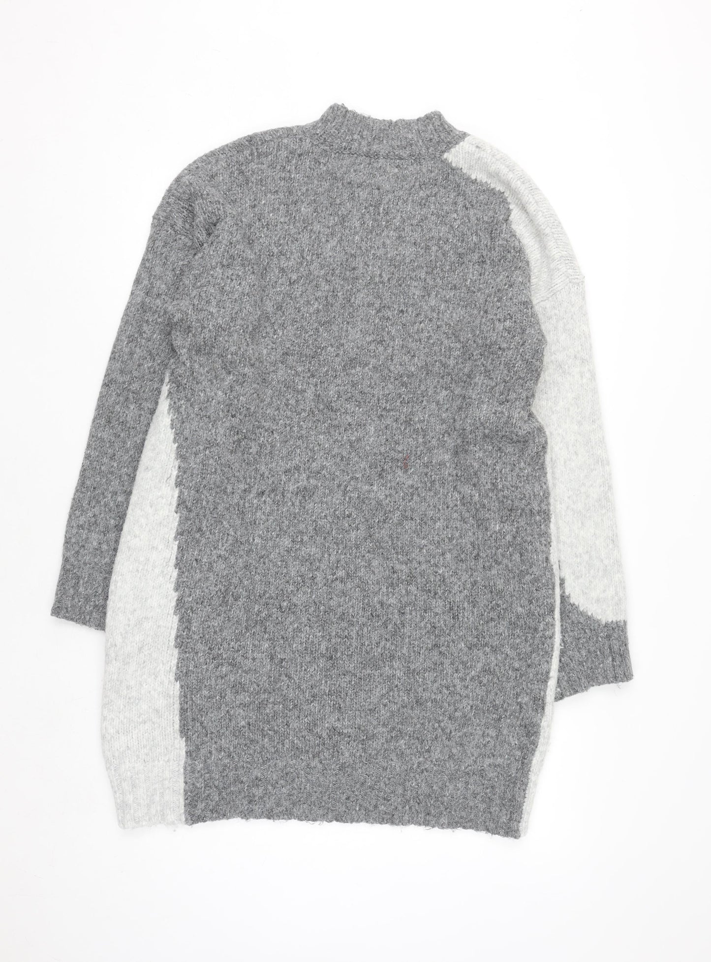 Topshop Women’s Grey Colourblock Knit Jumper Dress M