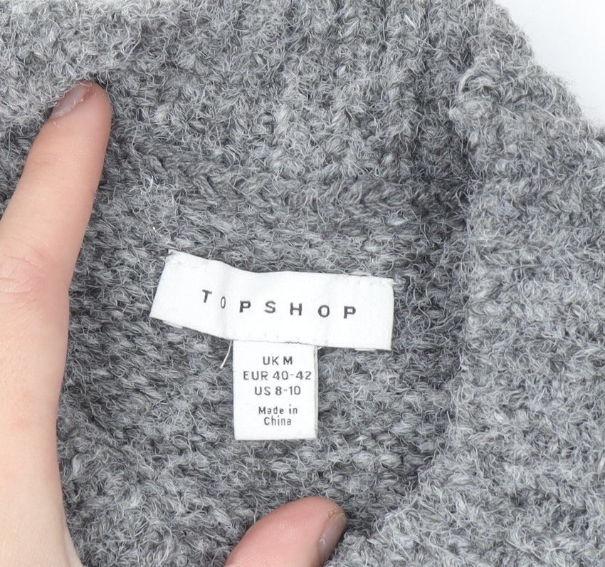 Topshop Women’s Grey Colourblock Knit Jumper Dress M