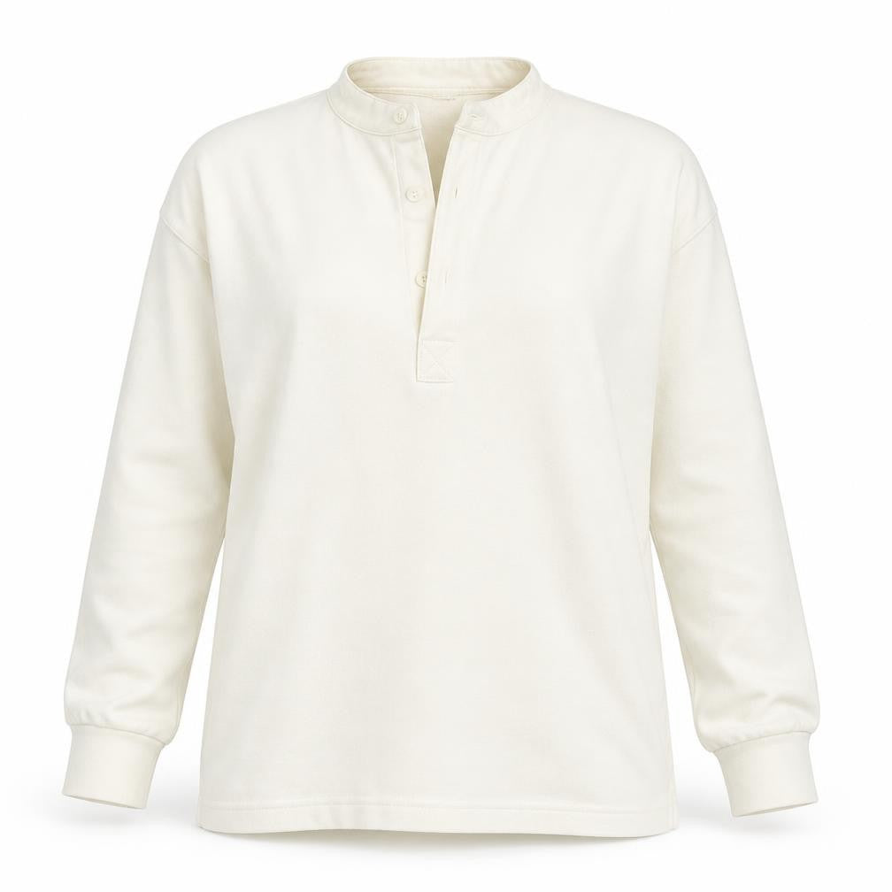 Purely Equestrian Women's Ivory Henley Pullover Sweatshirt S