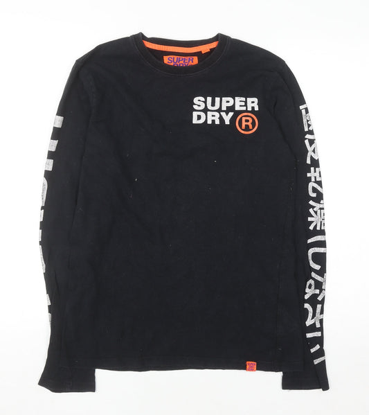 Superdry Men’s Black Long Sleeve Graphic Surf T-Shirt Size S