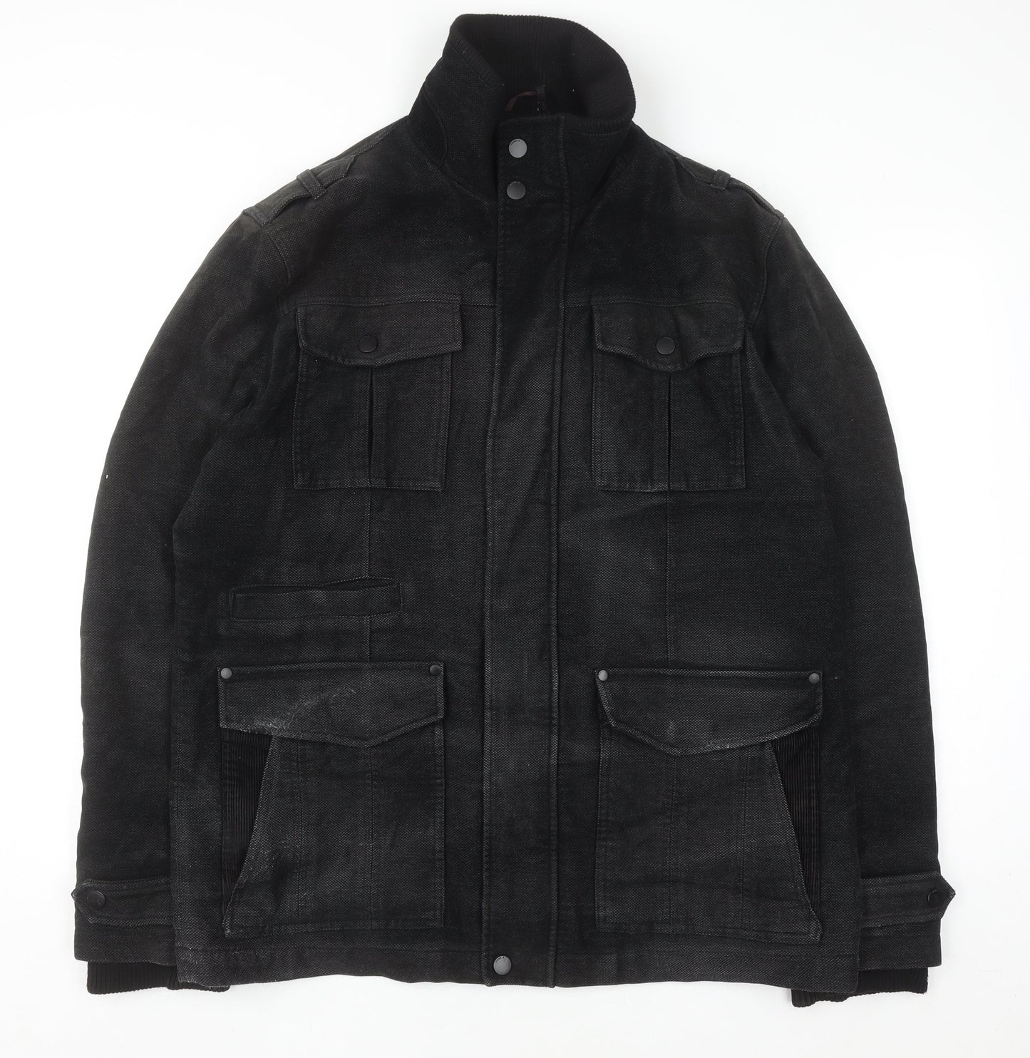 Next Men's Black Italian Moleskin Military Jacket L