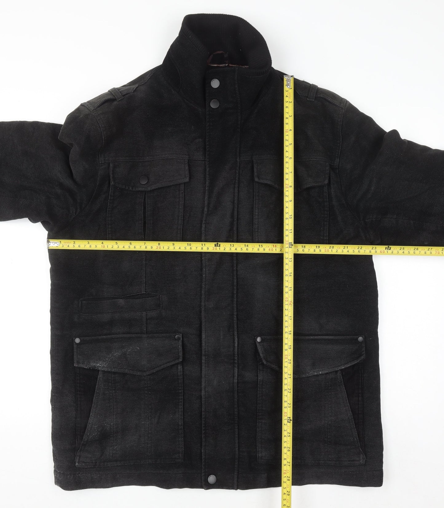 Next Men's Black Italian Moleskin Military Jacket L