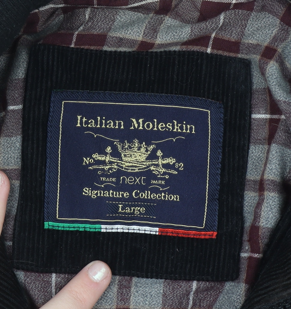 Next Men's Black Italian Moleskin Military Jacket L