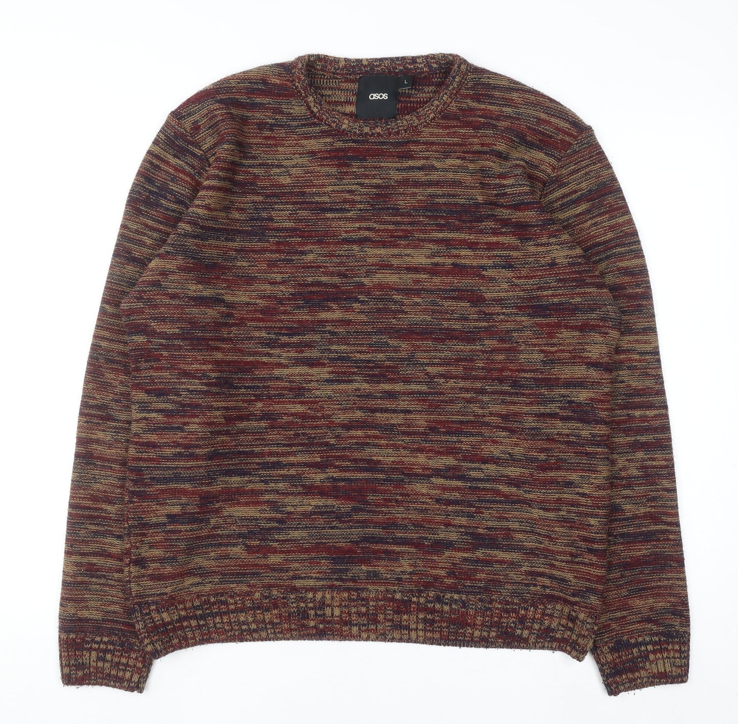 ASOS Men’s Multicoloured Acrylic Knit Crew Neck Jumper L