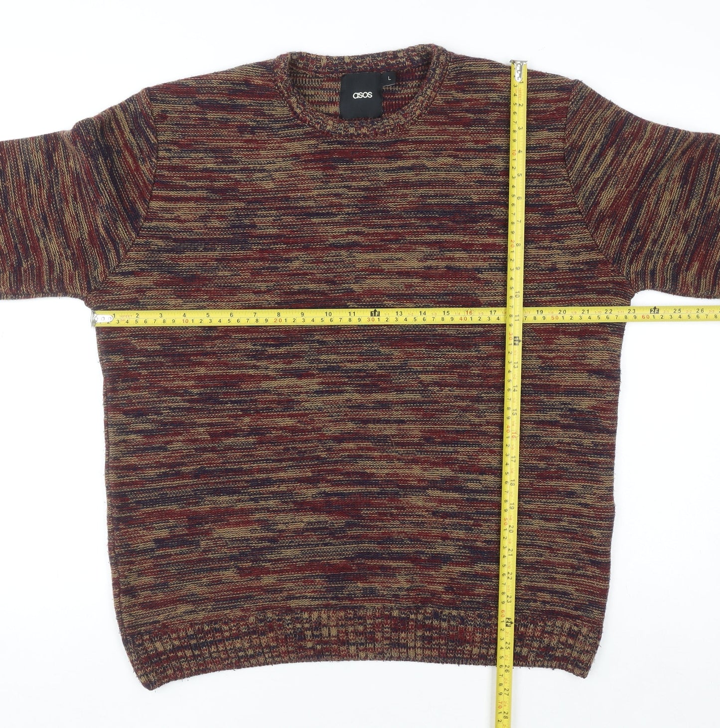 ASOS Men’s Multicoloured Acrylic Knit Crew Neck Jumper L