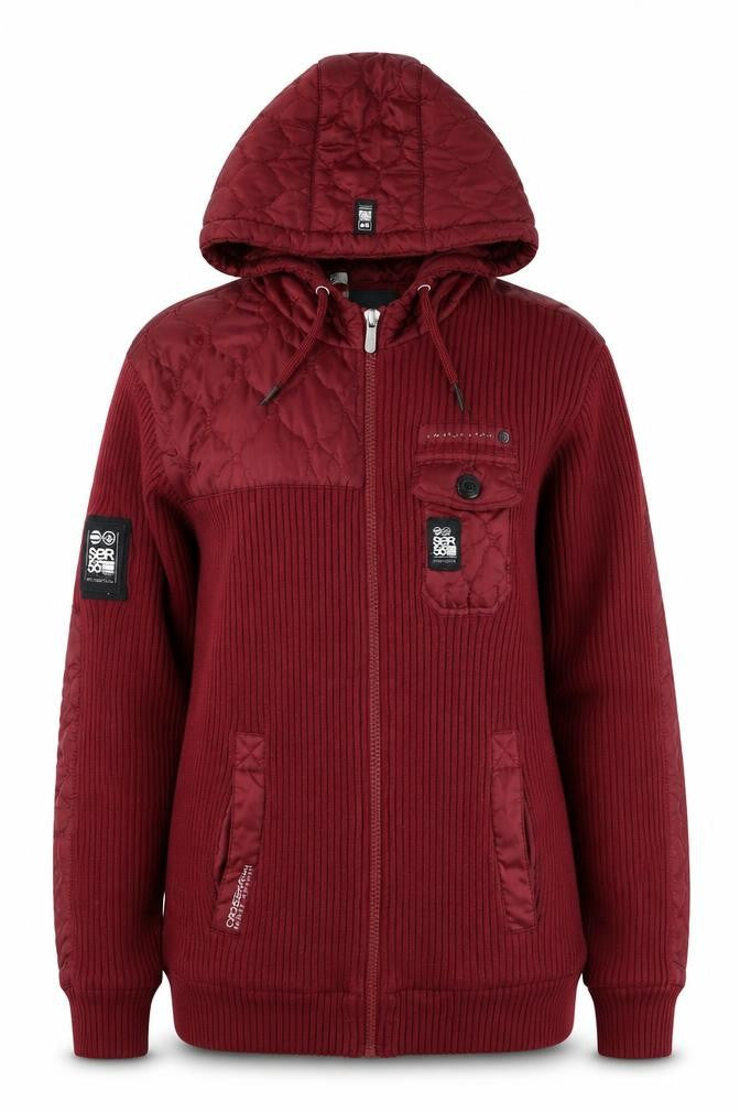 Crosshatch Women’s Red 2XL Hooded Full Zip Bomber Jacket