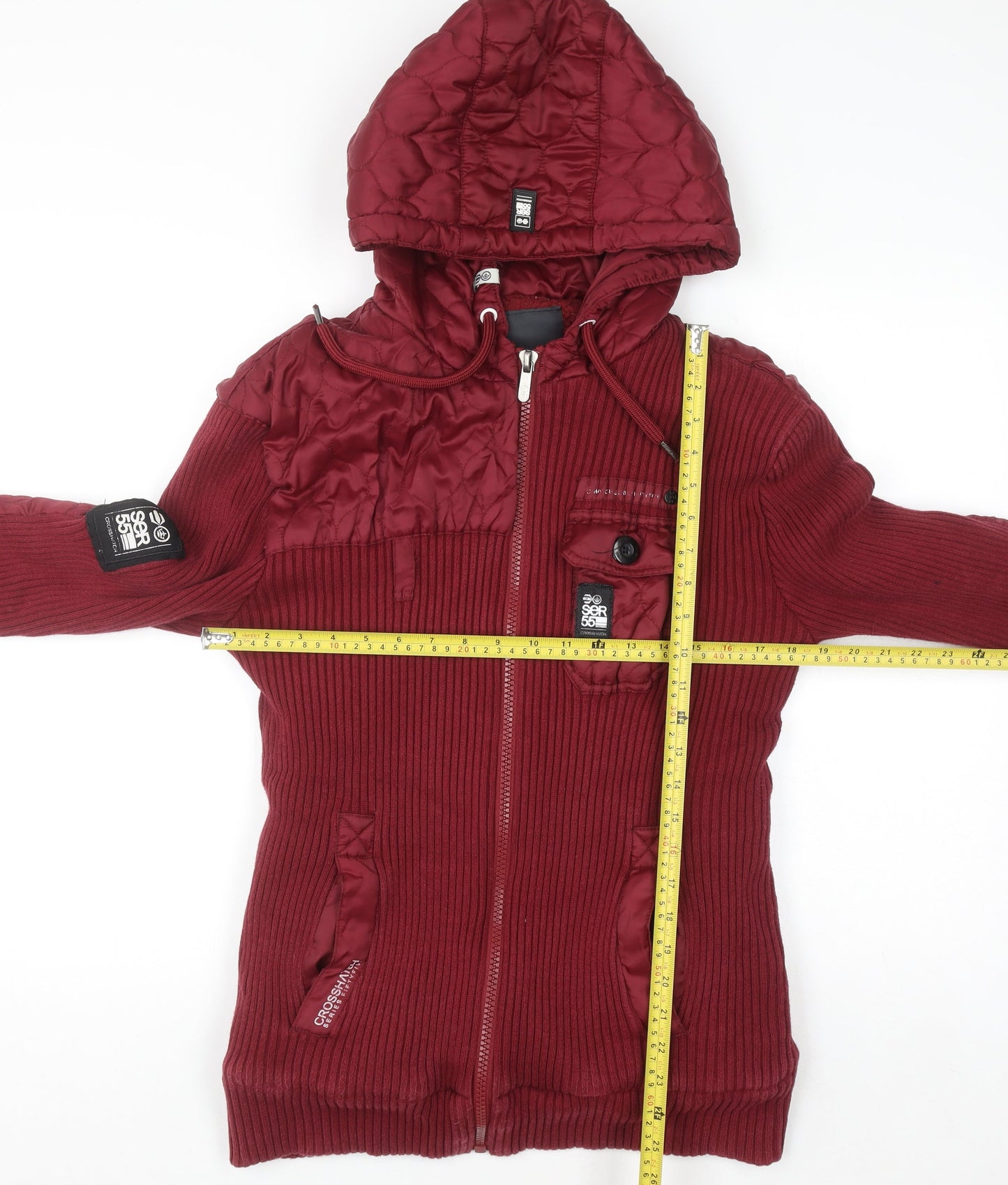 Crosshatch Women’s Red 2XL Hooded Full Zip Bomber Jacket