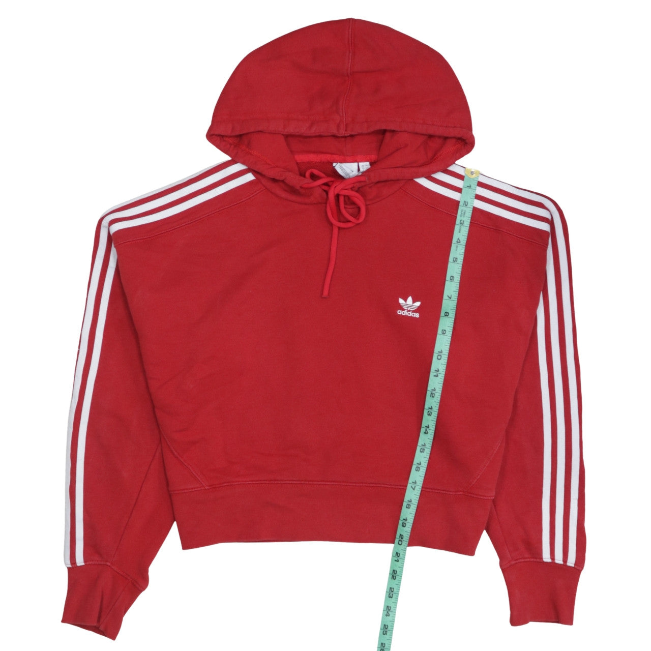 Adidas Women Red Hoodie UK 12 Pullover Drawstring Hooded Sweatshirt