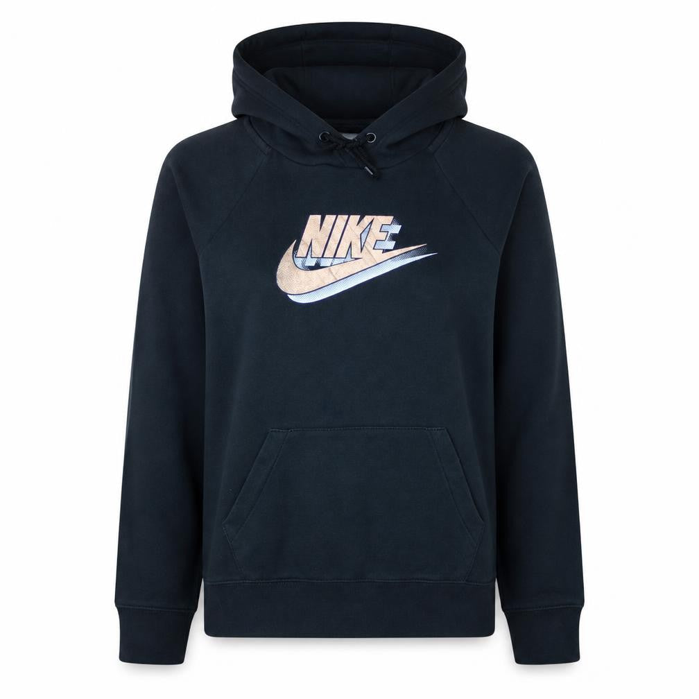 Nike Women’s Black Pullover Hoodie Size S Logo Print Cotton Blend