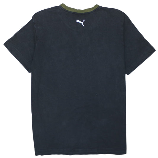 Puma Mens Black Camouflage Logo Crew Neck T-Shirt Size L