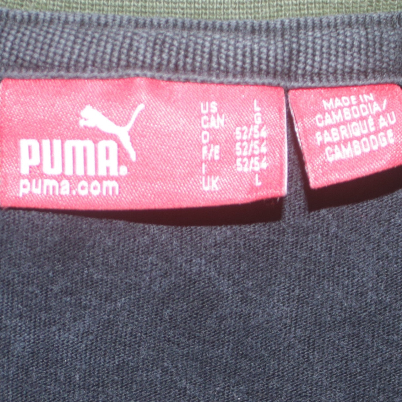 Puma Mens Black Camouflage Logo Crew Neck T-Shirt Size L