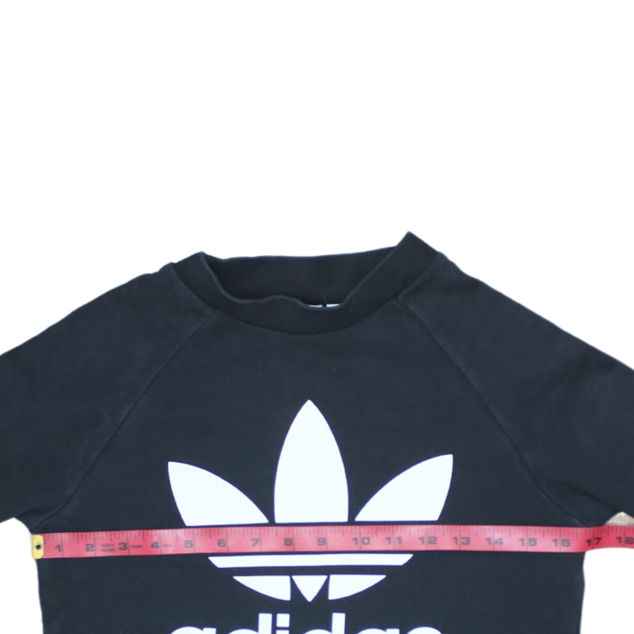 Adidas Womens Black XS Crew Neck Pullover Sweatshirt with Logo Print