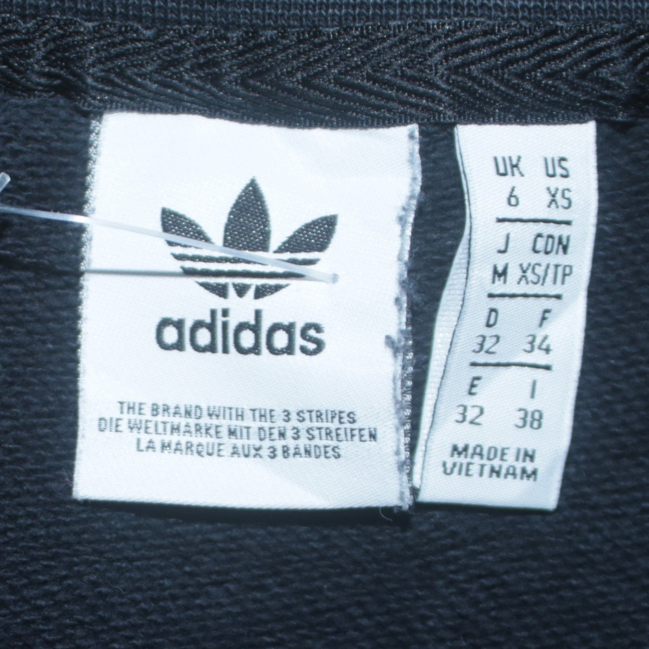 Adidas Womens Black XS Crew Neck Pullover Sweatshirt with Logo Print