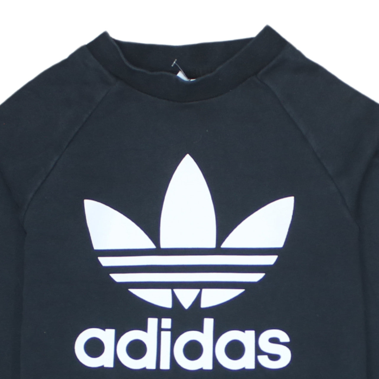 Adidas Womens Black XS Crew Neck Pullover Sweatshirt with Logo Print