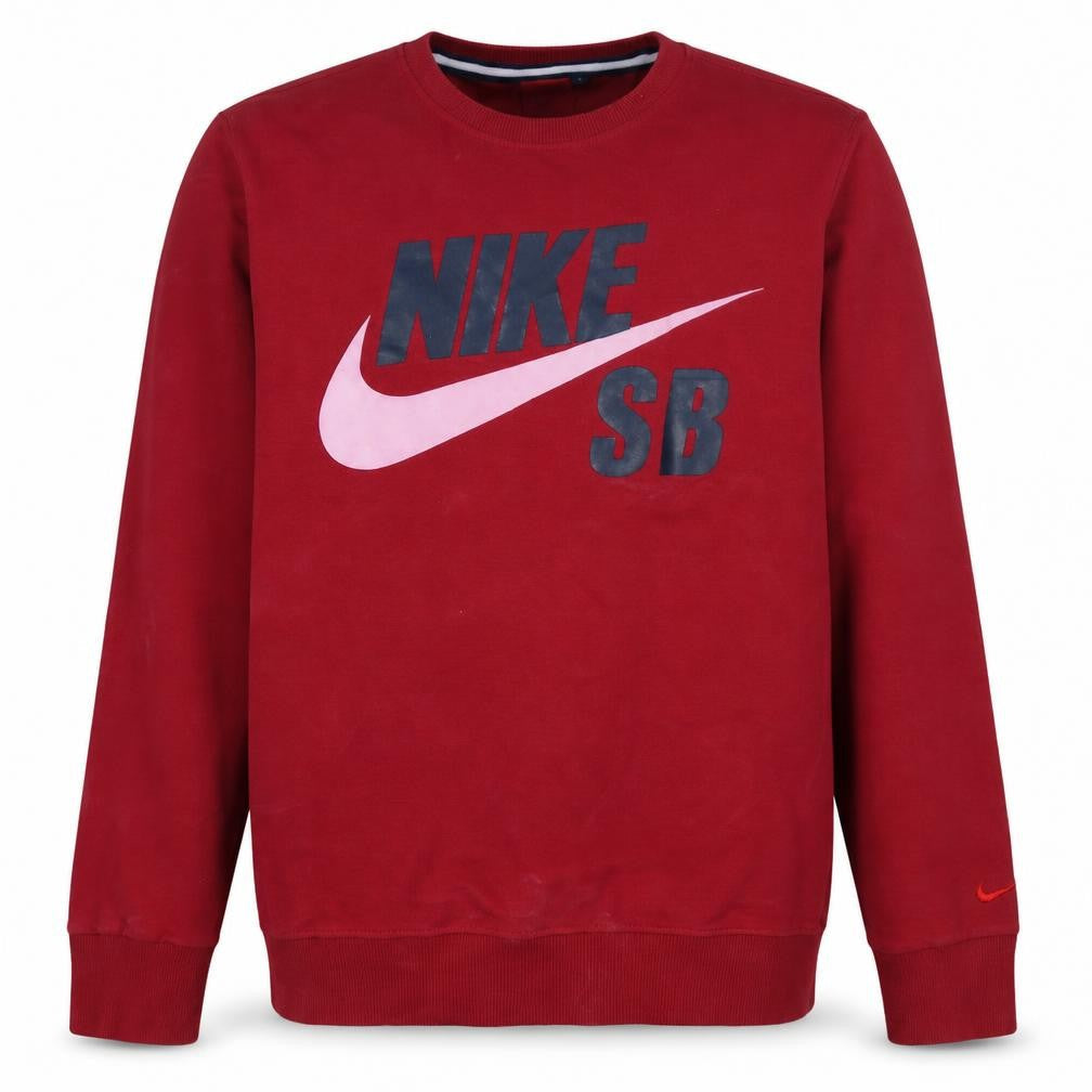 Nike SB Men's Red Logo Crew Neck Pullover Sweatshirt Size L