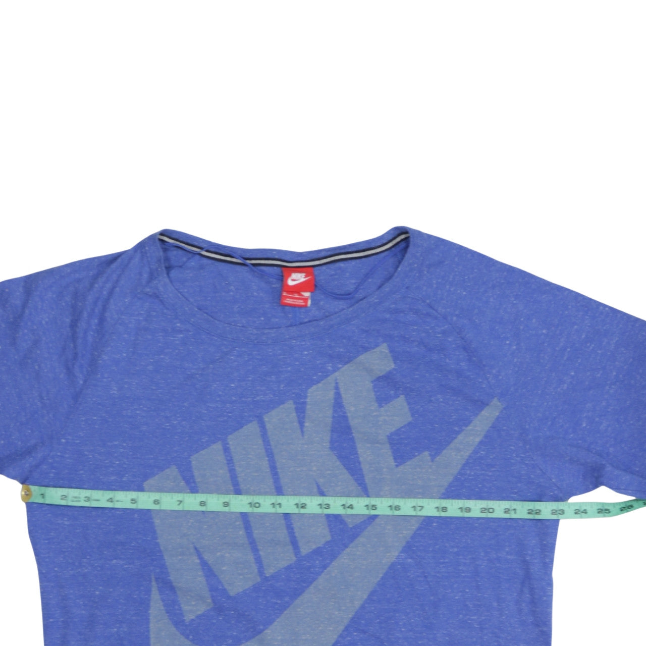 Nike Women Blue XL Pullover Sweatshirt Crew Neck Logo Cotton Blend