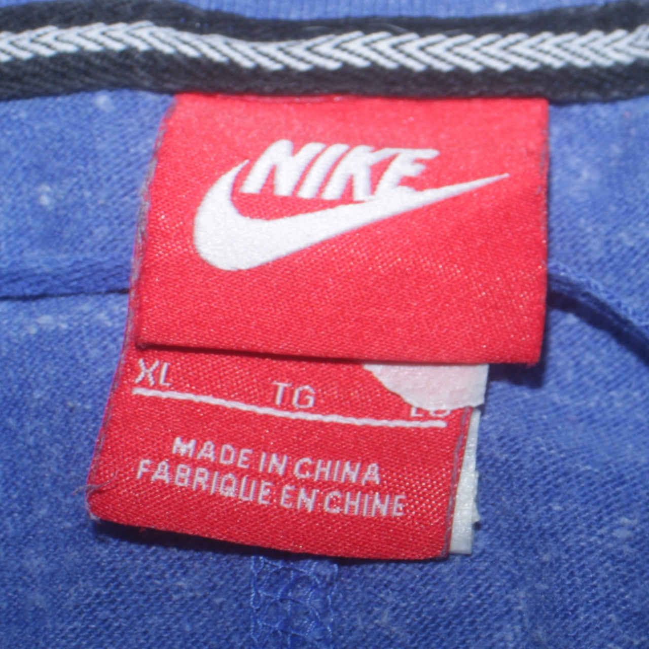 Nike Women Blue XL Pullover Sweatshirt Crew Neck Logo Cotton Blend