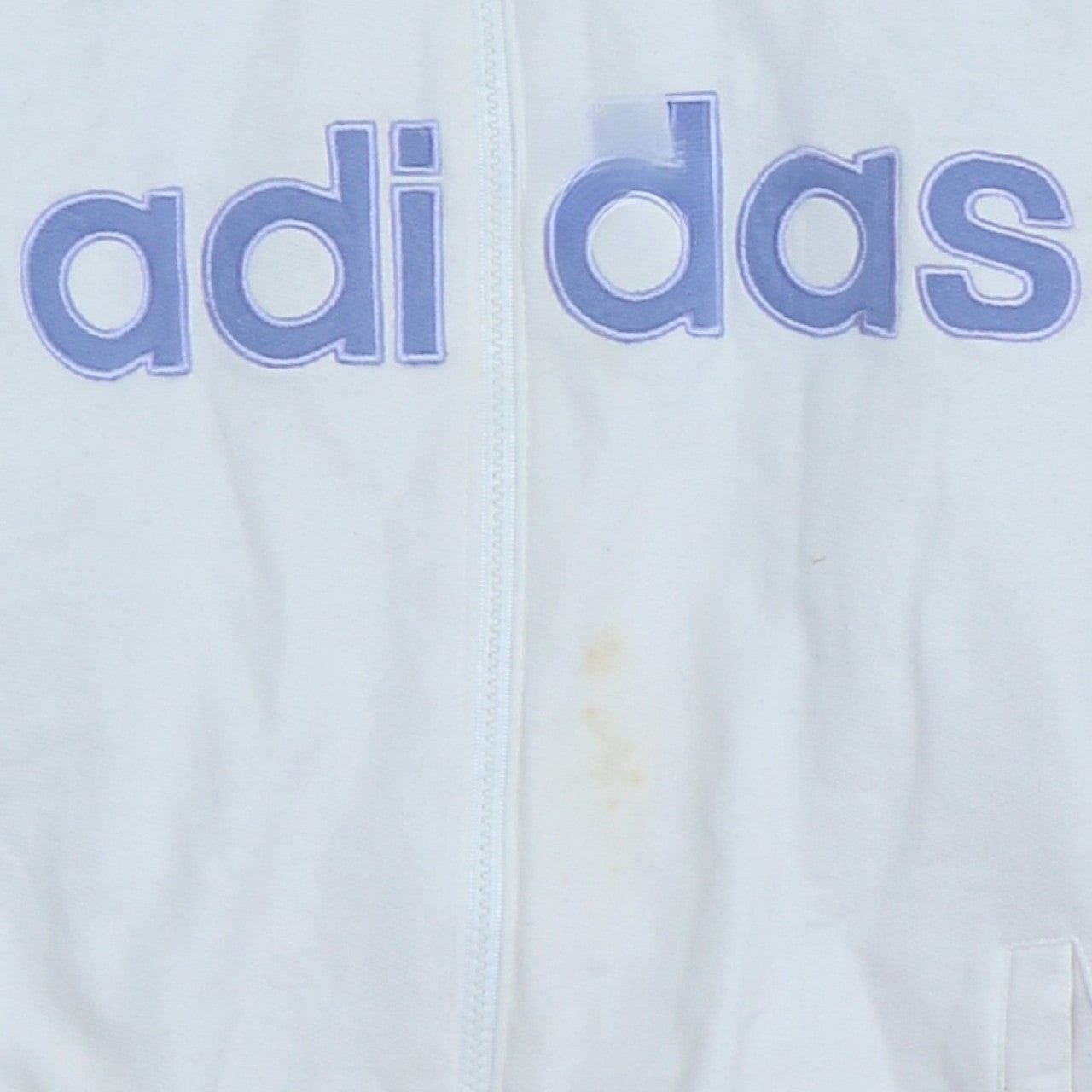 Adidas Women White & Blue Full Zip Hoodie Size 14