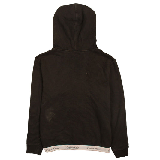 Calvin Klein Womens Black Hoodie Medium Pullover Cotton Blend