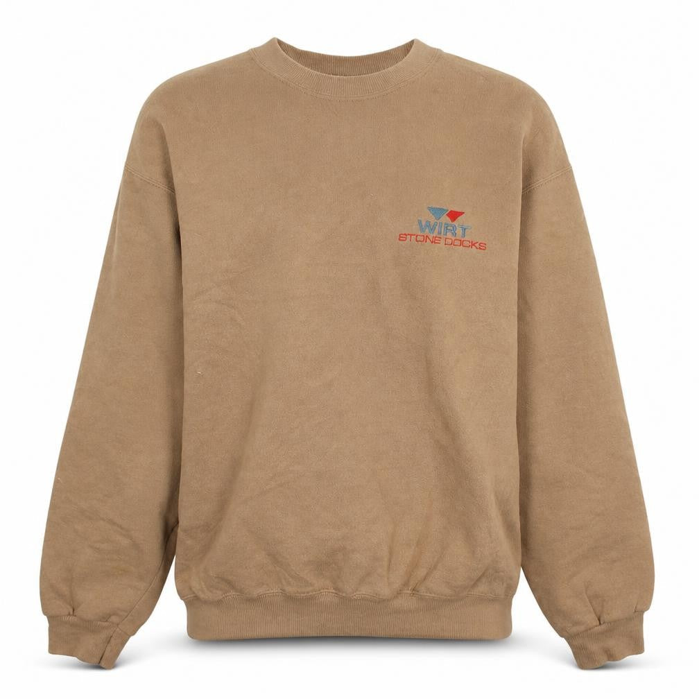 Lee Men's Beige Heavyweight Crew Neck Pullover Sweatshirt M