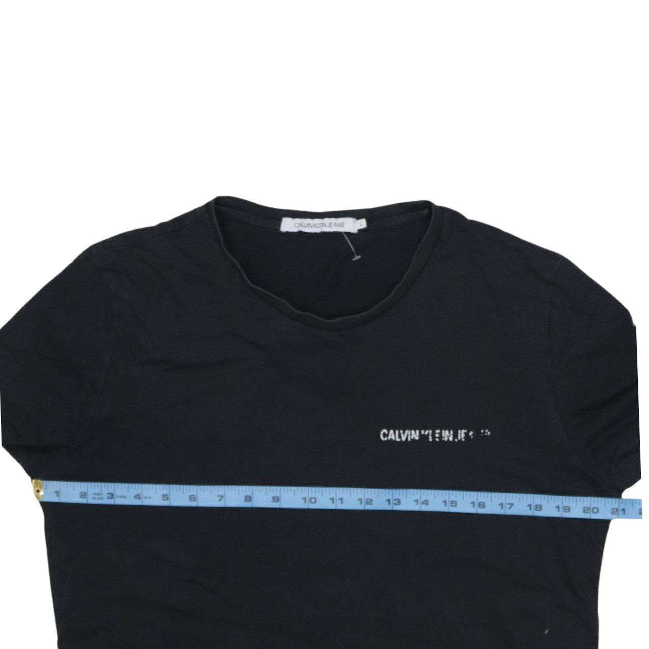 Calvin Klein Jeans Men's Black Logo Cotton T-Shirt Size L