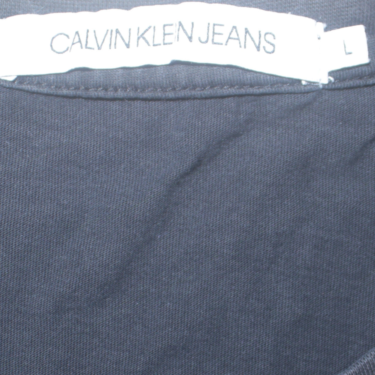 Calvin Klein Jeans Men's Black Logo Cotton T-Shirt Size L