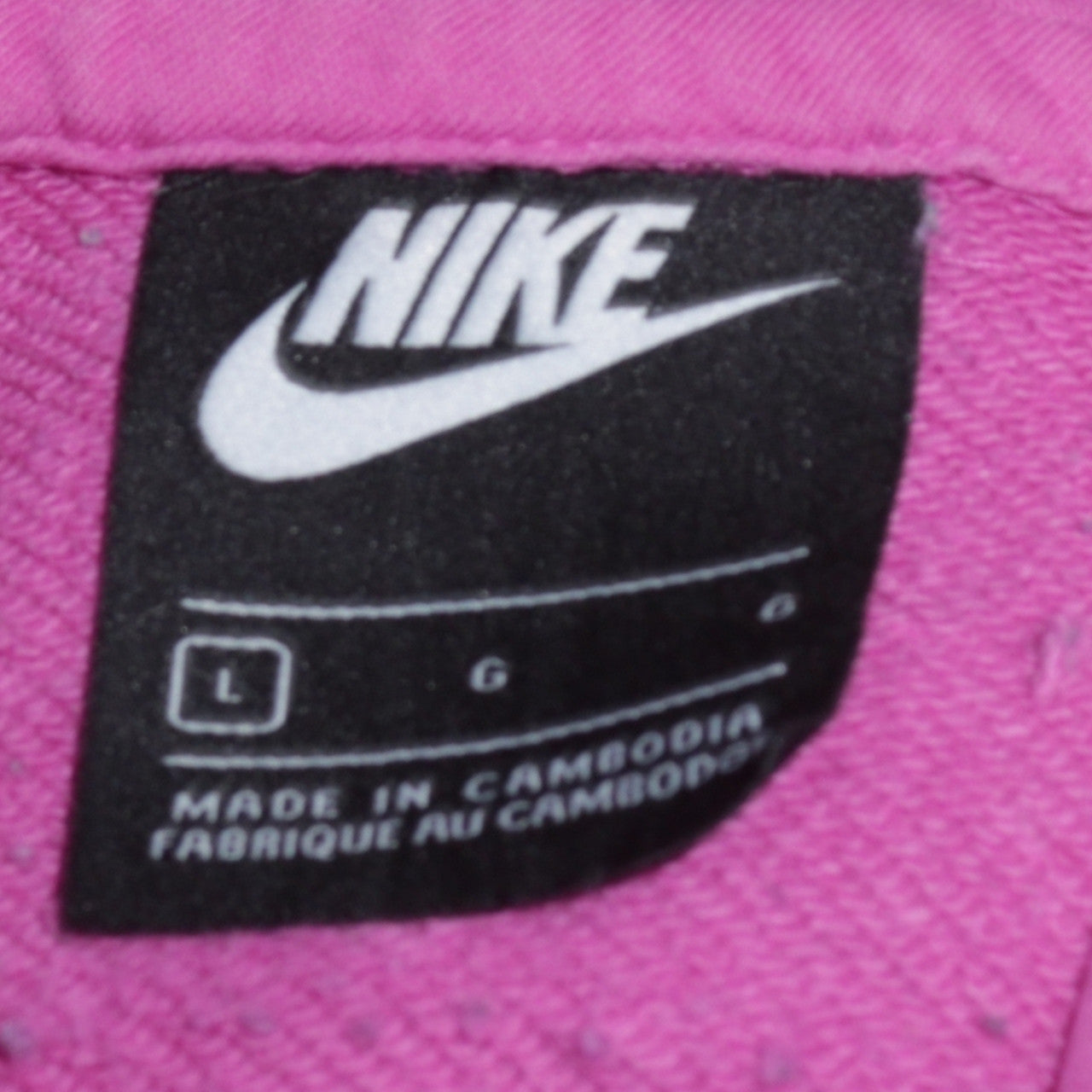 Nike Womens Pink Pullover Hoodie L Logo Cotton Blend Sweatshirt