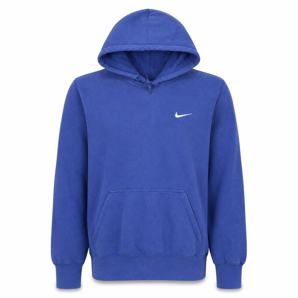 Nike Men’s Blue Pullover Hoodie Medium Fleece Logo Sportswear