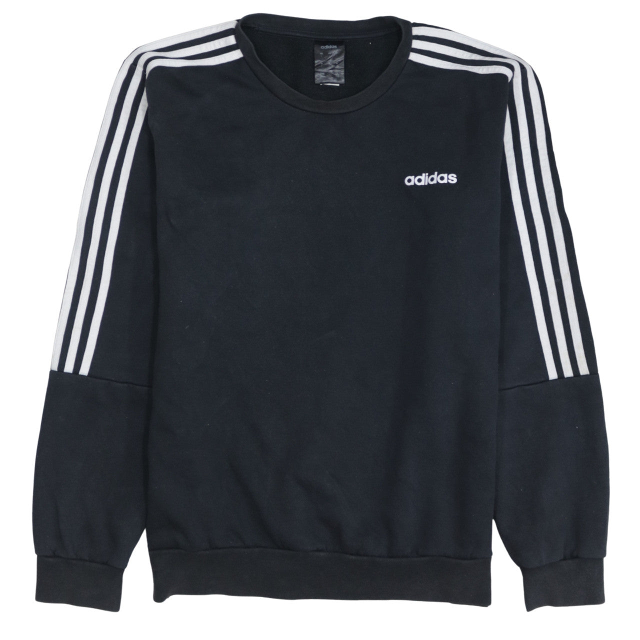adidas Men's Black Crew Neck Regular Fit Sweatshirt L Sports Fleece