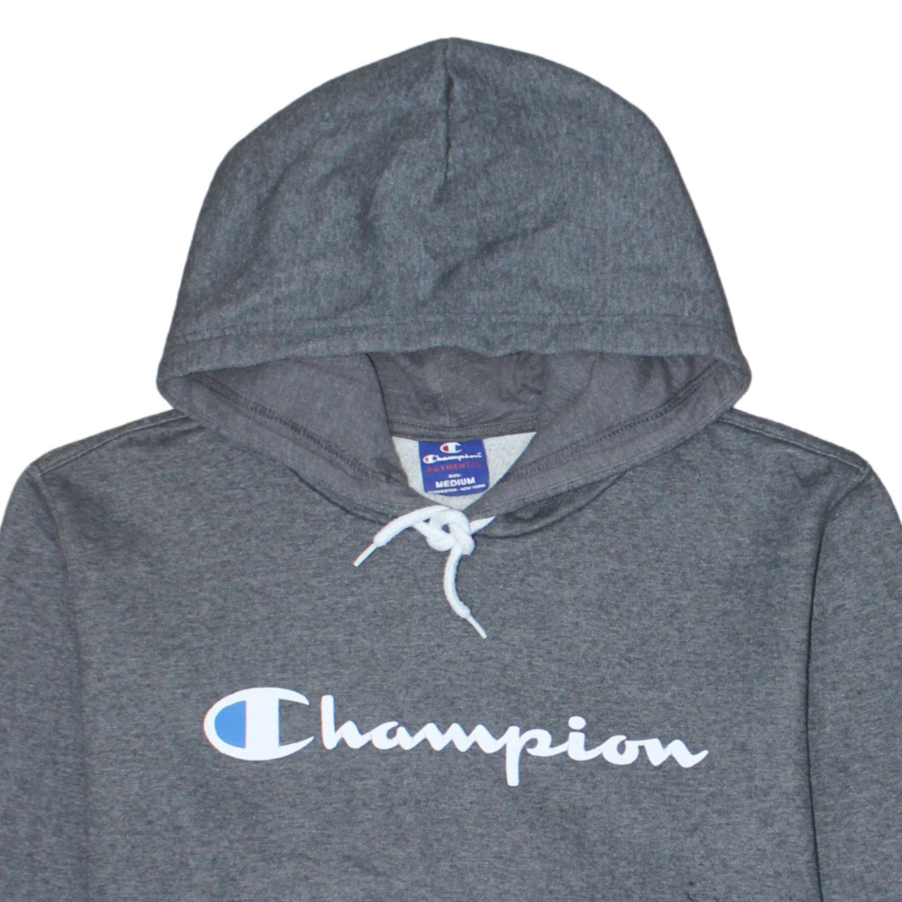 Champion Men's Grey Medium Pullover Hoodie Jumper Graphic Logo