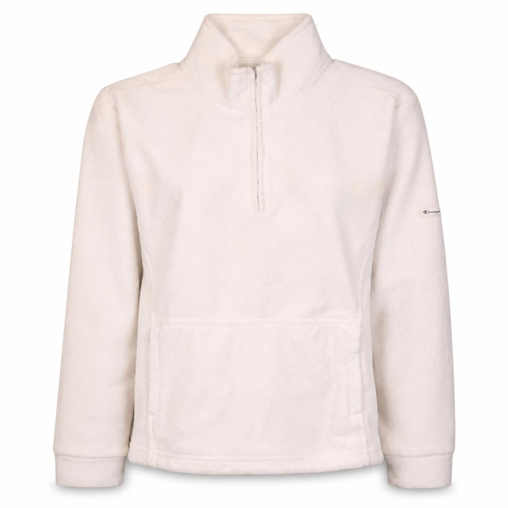 Champion Womens Ivory Fleece 1/4 Zip Pullover Sweatshirt M