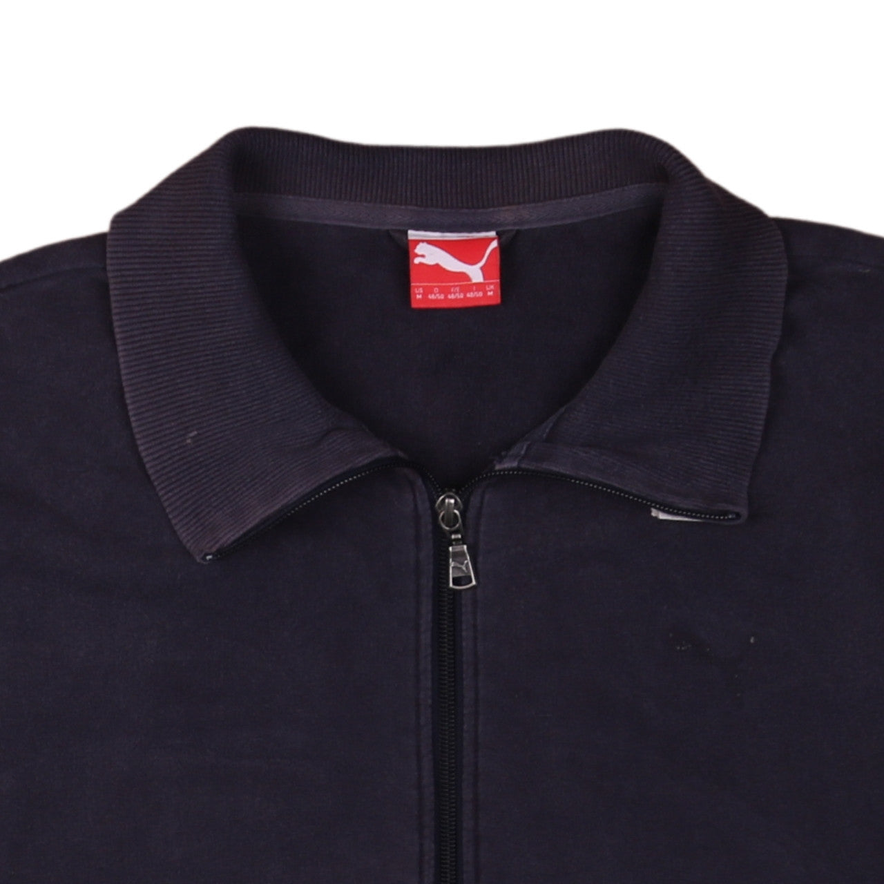 Puma Mens Black Full Zip Sweatshirt M Collared Long Sleeve