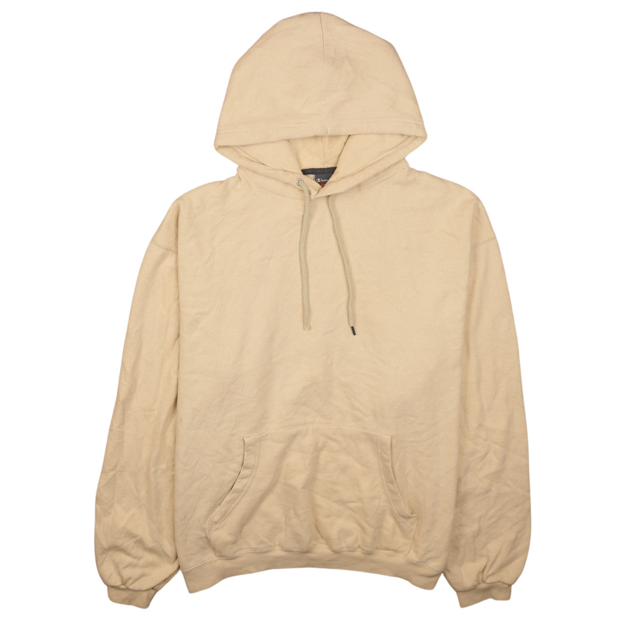 Champion Men's Beige Pullover Hoodie L Fleece Cotton Blend