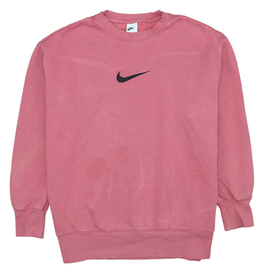 Nike Women’s Pink Crew Neck Pullover Sweatshirt M Cotton Blend