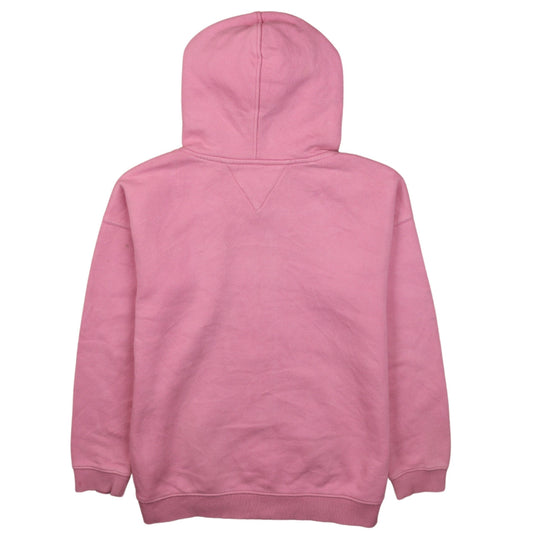 Tommy Hilfiger Girls Pink Full Zip Hoodie Size 152 Logo Cotton Blend