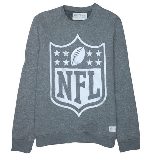 Team Apparel Mens Grey L Pullover Crew Neck NFL Logo Sweatshirt
