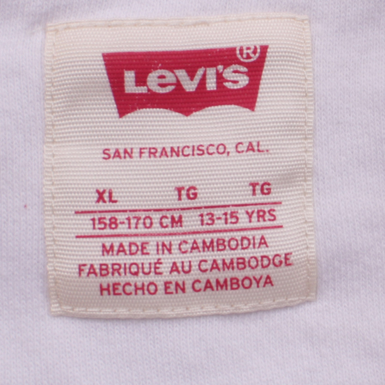 Levi's Girls White XL Pullover Sweatshirt with Logo Embroidery
